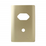 Placa p/ 1 Tomada + Furo 4x2 - Novara  Dourado